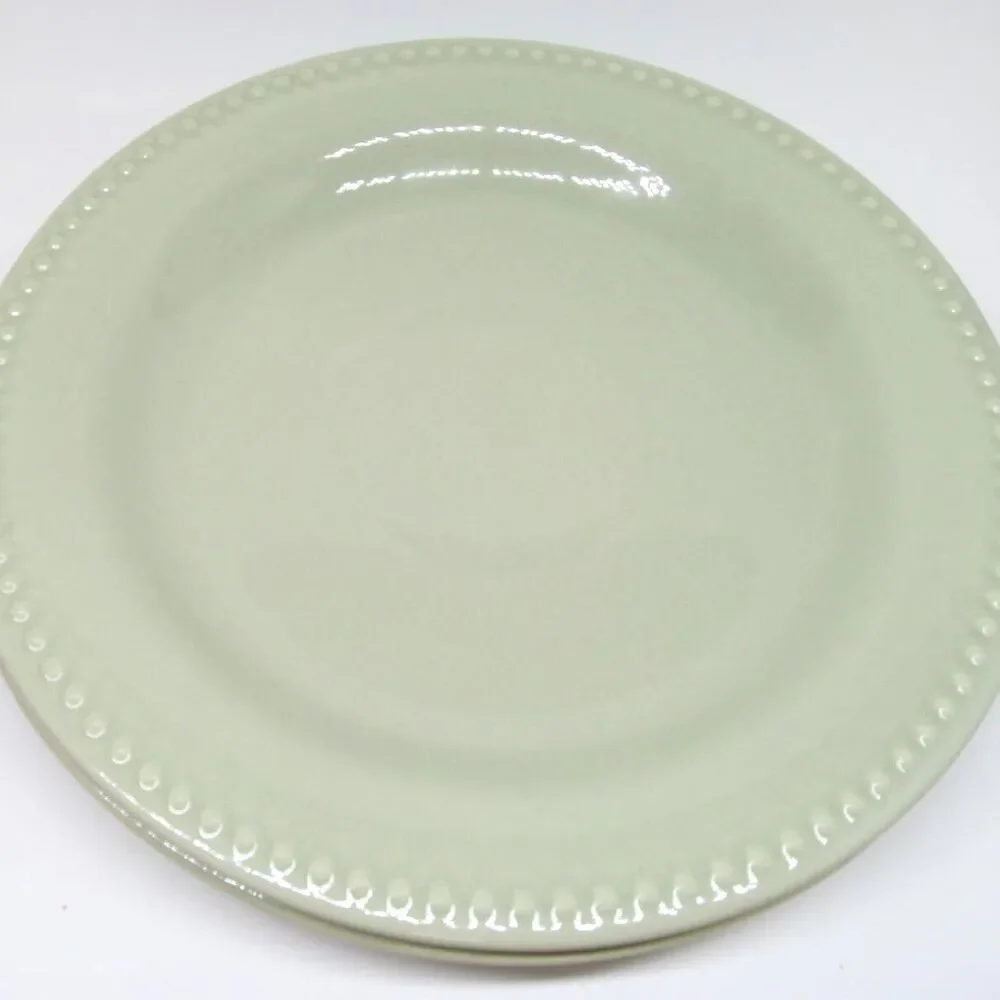 Pottery Barn Emma Beaded Edge Green 11 1/8